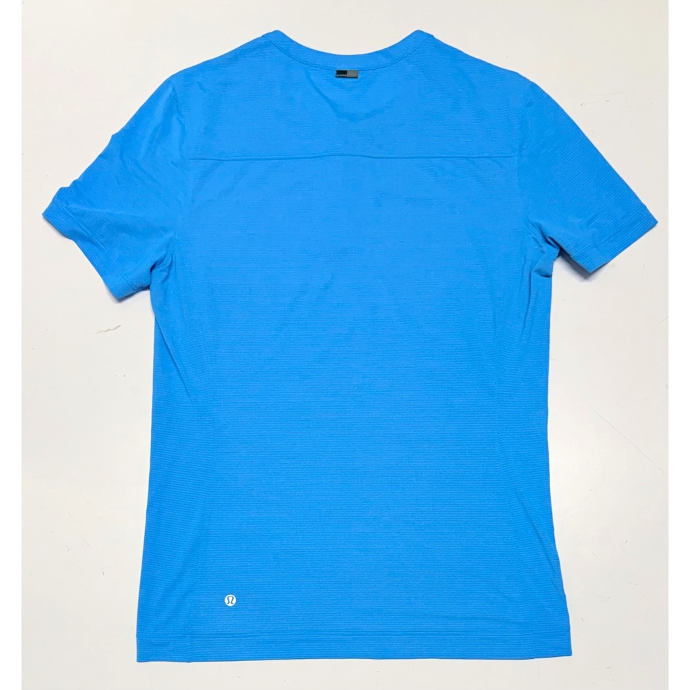 Lululemon‎ Metal Vent Tech Henley Mens Short Sleeve Shirt Blue Size Medium - Picture 3 of 4